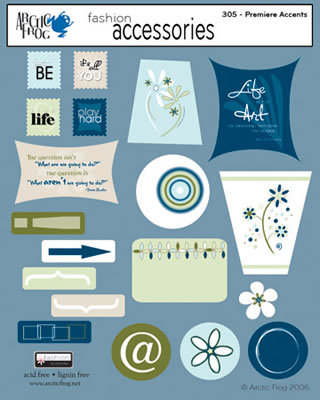 Arctic Frog - Premiere Blend Accent Stickers  (sold in 5's)